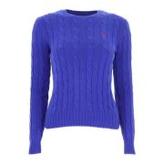 Polo Ralph Lauren Cable-Knit Jumper Lila Sweater Purple, Dam