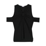 Patrizia Pepe Svarta T-shirts och Polos med Unik Design Black, Dam
