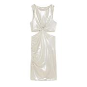 Patrizia Pepe Glam Jersey Klänning med Cut-Outs White, Dam