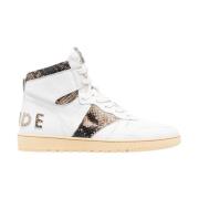 Rhude Vintage High-Top Snake Print Läder Sneakers Multicolor, Herr