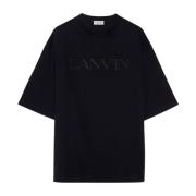 Lanvin Svart Broderad Oversize T-shirt Black, Herr