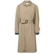 Maison Margiela Beige Ull Trenchcoat Beige, Dam