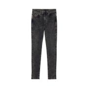 Diesel Högmidjade skinny jeans med dragkedja Black, Herr