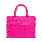 Pinko Stilfull Strand Shopping Tote Väska Pink, Dam