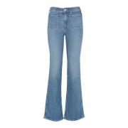 Ralph Lauren Högmidjade bootcut jeans Blue, Dam