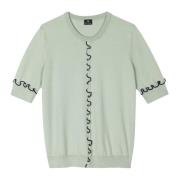 PS By Paul Smith Ekologisk Bomull Mint Stickad Topp Green, Dam