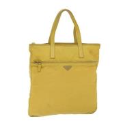 Prada Vintage Pre-owned Tyg axelremsvskor Yellow, Dam