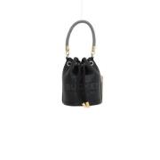 Marc Jacobs Svart Läder Bucket Bag med Guld Hardware Black, Dam