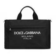Dolce & Gabbana Svart Logo Holdall Väska Black, Dam