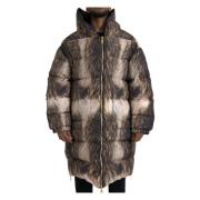 Dolce & Gabbana Brun Huva Parka Lång Kappa Jacka Multicolor, Herr