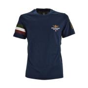 Aeronautica Militare Blå T-shirt med Tricolor Pilar Blue, Herr