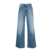 Peserico Flared Jeans med High-Rise Midja Blue, Dam