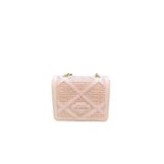 Love Moschino Rosa Raffia Mini Väska med Studs Pink, Dam