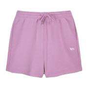 Maison Kitsuné Rosa Fleece Jogger Shorts med Baby Fox Broderi Pink, Da...