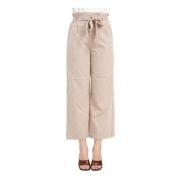 Only Cropped Trousers Beige, Dam