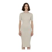 John Richmond Slim Fit Rund Hals Midi Klänning Beige, Dam