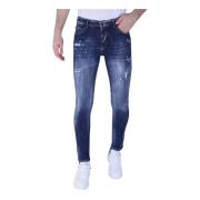 Local Fanatic Denim Blue Stone Washed Jeans Slim Fit -1103 Blue, Herr