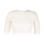 See by Chloé Vit Casual Pullover Sweatshirt White, Dam