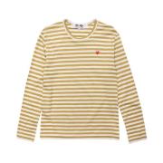 Comme des Garçons Play Randig T-shirt Olive, Japansk Bomull, Nautiskt ...