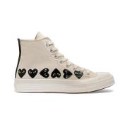 Comme des Garçons Play Converse High Chuck Taylor Sneakers Multi Heart...