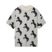 Stella McCartney Pixel Horse Jacquard T-shirt Multicolor, Dam