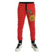 Dolce & Gabbana Röd Gris År Jogger Sweatpants Red, Herr