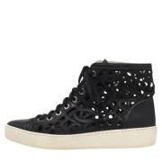 Chanel Vintage Pre-owned Spets sneakers Black, Dam