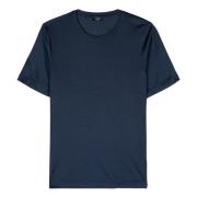 Barba Lyxig Silke T-shirt Made in Italy Blue, Herr