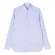 Borrelli Rutig Bomullsskjorta Tillverkad i Italien Blue, Herr