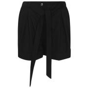 Pinko Svarta Bomull Poplin Veckade Shorts Black, Dam