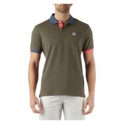 North Sails Bomull Pique Polo med Front Logo Patch Green, Herr