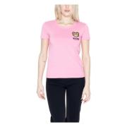 Moschino Rosa tryckt dam T-shirt med korta ärmar Pink, Dam