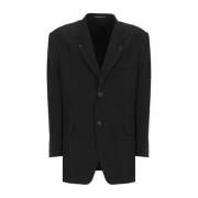 Yohji Yamamoto Svart Pour Homme Jacka Peak Revers Black, Herr