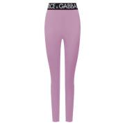 Dolce & Gabbana Ikoniska elastiska leggings tillverkade i Italien Pink...