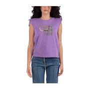 Liu Jo Casual Bomull T-shirt för Kvinnor Purple, Dam