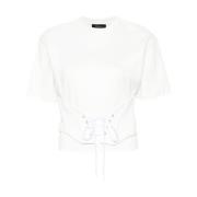 Mugler Vit Bomull T-shirt White, Dam