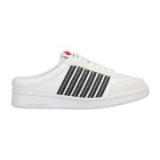 Dsquared2 Läder Öppen Bak Sneakers Män White, Herr