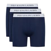 Ralph Lauren 3 Stretch Boxers Set - Blått Logo Blue, Herr