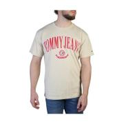 Tommy Hilfiger Herr T-shirt med korta ärmar och rund hals Brown, Herr