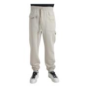 Dolce & Gabbana Off-White Cargo Jogger Sweatpants White, Herr