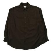 Lemaire Långärmad skjorta med dubbel ficka i svart Brown, Herr