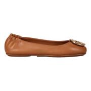 Tory Burch Läder Ballerinaskor Brown, Dam