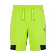 Emporio Armani EA7 Fluorescerande gula shorts med kontrastdetaljer Gre...