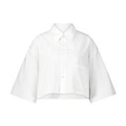 Maison Margiela Kort Bomullsskjorta med Moderna Detaljer White, Dam