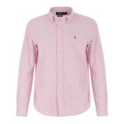 Polo Ralph Lauren Vichy Mönstrad Bomullsskjorta Rosa Vit Pink, Herr