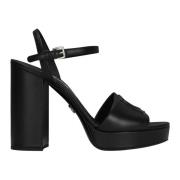 Dolce & Gabbana Keira Plateau Läder Sandaler Black, Dam