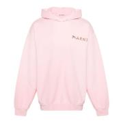 Marni Rosa Blommig Hoodie Bomull Jersey Pink, Herr