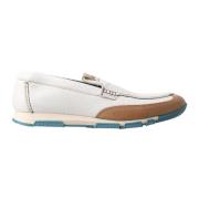 Dolce & Gabbana Läder Slip-On Loafers Vit Brun Blå Multicolor, Herr