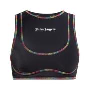 Palm Angels Crop top med paljetter Black, Dam