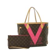 Louis Vuitton Vintage Pre-owned Belagd canvas axelremsvskor Brown, Dam